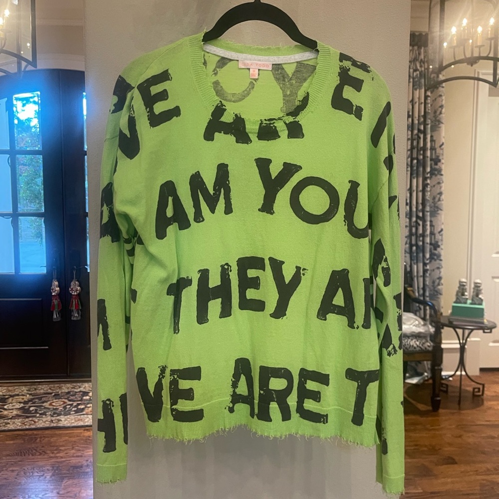 Lisa Todd Take A Stand sweater, size M.  Worn one time.  Excellent condition.